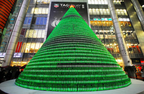 Christmas Tree Made From Beer Bottles