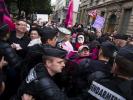Roman Catholics Protest Together With Fascists Against Kiss-in Fascists in Lyon