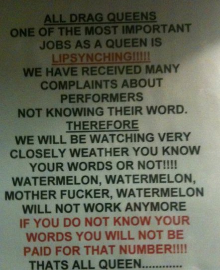 IMAGE: Drag Queens Take Heed - Know Your Words